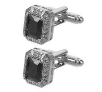 INOOMP Boutons de Manchette Noirs Ronds en Cuivre Strass | Cache-boutons pour Chemises à Poignets, Style Minimaliste, Usage Banquet et Entretien D'image