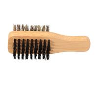 INOOMP Brosse à Barbe Double-Face en Poils de Sanglier Manche en Bois de Hêtre, Petite Taille, pour Entretien et Coiffage de Moustache et Bouc, Soins Masculins et Salon de Barbier