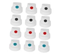 INOOMP Buses de Pulvérisation pour Bombes Aérosol 12 Pcs - Embouts Précis Noir, Bleu, Rouge - Accessoires Spray Peinture pour Art Graffiti, Bricolage et Décoration Féminine Portable