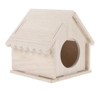 INOOMP Cabane en Bois Beige pour Petits Animaux et Cochons d'Inde, Cachette Confortable et Sûre, Labyrinthe pour Cage et Habitat