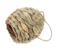 INOOMP Cabane en Herbe pour Petits Animaux, Maison Écologique en Jonc de Mer Tressé la Main, Refuge Naturel pour Hamster, Lapin Nain et Chinchilla, Taille 30x29 Cm, Habitat Solide