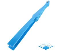 INOOMP Cadre de Ventilateur Pliant en Plastique Bleu avec 14 Bâtonnets, Kit de Bricolage Réutilisable pour Artisanat et Spectacles de Danse Scène