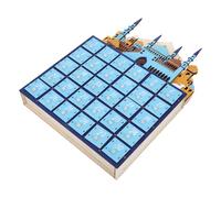 INOOMP Calendrier du Compte à Rebours du Ramadan en Bois avec Lumière LED, Décoration Polyvalente pour Fête Aïd Mubarak, Pack de 2 Pièces Bleu, 30 Jours