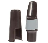 INOOMP Capuchon Ligature Saxophone Alto en Silicone et Bois, Pince de Protection pour Anche, Accessoire Musical pour Saxophone, Kit Pièces pour Instrument à Vent, Couleur Marron, Adapté