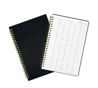 INOOMP Carnet de Gestion Financière à 2 Spirales, Format Horizontal Pages Blanches, Couverture Polypropylène Résistante, Registre des Dépenses et Suivi Budgétaire pour Usage