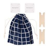 INOOMP Cartes à Tisser Artisanales avec Navettes en Bois et Paquet de Rangement en Tissu, Kit Léger et Portable pour Loisirs Créatifs et Processus de Tissage DIY