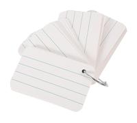 INOOMP Cartes Vierges en Papier Bristol 50 Pièces 1 Anneau de Reliure, Petites Fiches Portables pour Écrire, Cartes Éducatives Flash Personnalisables, pour Bureau et Apprentissage