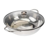 INOOMP Casserole à Induction Poignée Large en Acier Inoxydable 304 avec Double Compartiment et Couvercle, pour Restaurant Hot Pot et Usage Familial