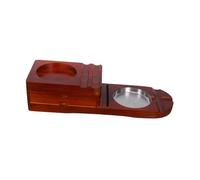 INOOMP cendrier à cigares support de cendriers à cigares pour hommes cendrier de voyage plateau à cigares et porte-whisky Bois Brun
