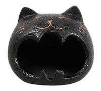 INOOMP Cendrier Décoratif en Céramique Forme Chat Noir, Grosse Capacité et Design Créatif, pour Bureau, Bars et Utilisation Extérieure