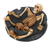 INOOMP Cendrier Décoration Chic en Résine de Crâne Noir pour Bureau et Restaurant, Accessoire pour Halloween et Anniversaires