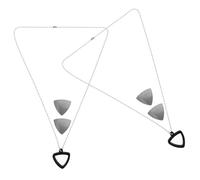 INOOMP Collier Médiator de Guitare Électrique 1 Set, Pendentif Triangle | 2 Pendentifs Grosse Taille, 4 Médiators en Acier Inoxydable, Chaînette Incluse, Style Musical pour Femmes