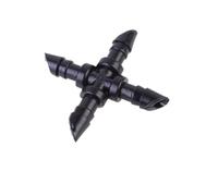 INOOMP Connecteur de Tuyau D'irrigation 4 Voies en Plastique Noir, Facile à Installer et Portable, pour Arrosage Goutte-à-Goutte Jardin et Maison, Pack de 100 Pièces
