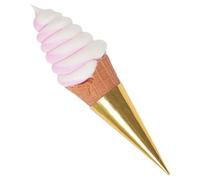 INOOMP Cornet de Glace, Accessoire de Fausse Crème Glacée en PVC, Modèle Cône Rose, Accessoire Photo et Vitrine pour Présentoirs de Desserts, été Vacances