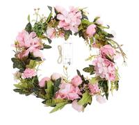 INOOMP Couronne de Fleurs Artificielle Réaliste Suspendue avec Guirlande Lumineuse Décoration de Porte Entrée pour Mariage Saint-Valentin et Fête Couronne Lumineuse Décorative Parfum