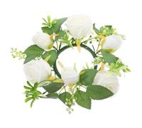 INOOMP Couronne de Fleurs Solide Artificielles Blanches Décoration Romantique en Plastique et Tissu pour Centre de Table pour Mariage et Maison