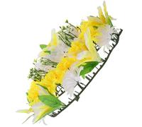 INOOMP Couronne Funéraire Artificielle Sacrifice Forme de Cœur Guirlande Commémorative sans Entretien Décoration pour Tombeaux et Cimetières Fleurs Réalistes Adaptées Couleur Aléatoire