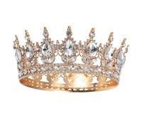 INOOMP Couronne Mariage en Alliage de Zinc Strass, Accessoire Fille Unique et Élégante, Structure Raisonnable, Ne Tombe Pas Facilement, pour Anniversaire ou Noël