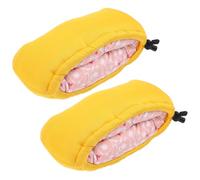 INOOMP Coussinet pour Béquille Aisselles en Éponge et Coton, Doux et Antidérapant, Lot de 2 Jaunes, Rembourrage Confortable pour Canne Anglaise, Protection Anti-frottement pour Usage