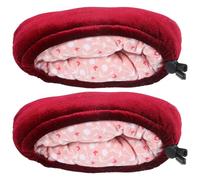 INOOMP Coussinet Souple pour Béquille - Paire de 2 Coussins D’aisselle en Coton et Éponge Anti-dérapants Couleur Rouge Foncé - Tapis de Soutien Confortable pour Béquilles Médicales