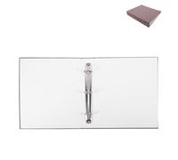 INOOMP Couverture de Classeur à Anneaux A5 en Tissu Lin Gris Foncé, 3 Anneaux Ronds, Protège-cahier Léger et Résistant, pour Bureau, École et Organisation de Documents, 1 Pièce