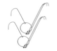 INOOMP Crochets à Viande en Acier Inoxydable 2pcs pour Barbecue, Double Crochet Robuste, Épaisseur 5,6mm, pour Fumer et Suspendre la Viande Cuisine