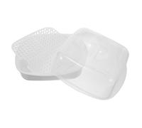 INOOMP Cuit-vapeur Micro-ondes Multifonction Résistant Chaleur avec Couvercle Transparent pour Légumes Viande Poisson Blanc