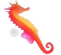 INOOMP Décoration D'aquarium Hippocampe Fluorescent en Silicone, Grand Modèle Rouge, Ornement Réaliste pour Aquarium et Bassin, Accessoire Décoratif Marin, Décoration Aquarium Poissons