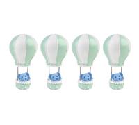 INOOMP Décoration de Gâteau Motif Éléphant et Montgolfière en Résine Verte, Lot de 4 Pièces pour Cupcakes et Anniversaires, Accessoires de Décoration Festive pour Garçon et Filles
