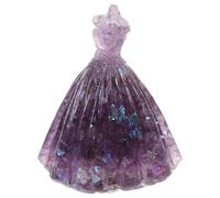 INOOMP Décoration de Table en Gravier de Cristal Naturel, Statue Artisanale Robe de Mariée Translucide, Accessoire Décoratif Élégant pour Mariage et Fiançailles, Ornement Maison Unique