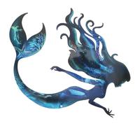 INOOMP Décoration Murale Sirène en Métal Solide, Taille Unique, pour Jardin et Terrasse, Art Mural Extérieur Résistant aux Intempéries, pour Pelouse et Décoration Maison Intérieure