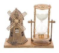 INOOMP Décoration Vintage Phare et Sablier Créatif Doré Centre de Table Compact pour Bureau et Maison Ornement Marin Élégant