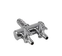 INOOMP Distributeur Argenté pour en Acier Inoxydable Aquarium Pompe à Air Levier de Débit Réglable, Connexion 2 Voies Contrôle Précis du Flux pour Tubulure Aquarium