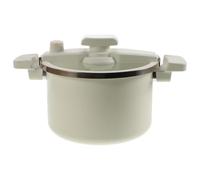 INOOMP émaillée, 7 litres, en fonte avec couvercle en verre | Autocuiseur, poignée anti-brûlure, casserole antiadhésive compatible avec les plaques à induction et les cuisinières à gaz