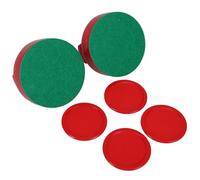 INOOMP Ensemble Accessoires Hockey sur Glace pour Table Air Hockey, 2 Pousseurs Rouges 94mm Velours 4 Palets Rouges 64mm en Abs, Remplacement Pièces pour Loisirs Salle de Jeux