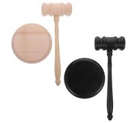 INOOMP Ensemble De 2 Marteau de Juge en Bois Socle, Design Élégant et Finition Polie, Son Clair et Utilisation Polyvalente pour Avocats et Discours Professionnels