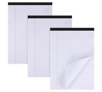 INOOMP Ensemble de 3 Blocs-Notes Lignés Format A4 30 Feuilles Papier Blanc 28,4 X 20,8 CM pour Fournitures Scolaires Lycée et Prise de Notes