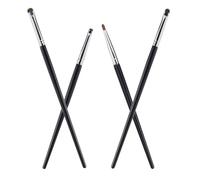 INOOMP Ensemble de 4 Pinceaux Eyeliner en Poils de Martre T-série, Pinceaux de Précision pour Maquillage des Yeux, Petit Kit Professionnel pour Estomper et Dessiner, Outil Léger