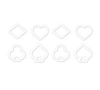 INOOMP Ensemble de 8 Emporte-pièces en Plastique Forme Cartes à Jouer, Outil de Cuisson Multi-usage Facile à Utiliser pour Décoration de Gâteaux et Pâtisserie DIY