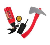 INOOMP Ensemble de Jeu de Pompier Garçon et Filles Déguisement Pompier Garçon Fille Kit de Rôle avec Extincteur Factice Jeu Éducatif Sécurité Incendie Costume 4 Pièces Couleur Aléatoire