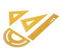 INOOMP Ensemble de Règles de Mesure pour Mathématiques et Rapporteur en Alliage D'aluminium 4 Pièces, Portable et Facile à Lire, pour Projets de Dessin et Étudiants