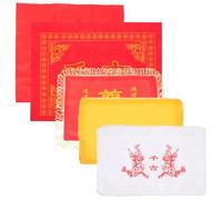 INOOMP Ensemble Housses en Tissu pour Urne Funéraire et Cercueil 5 Pièces avec Tapis Long Brodé, Accessoires Funéraires Religieux Adaptés aux Cérémonies et Funérailles Familiales