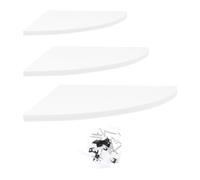 INOOMP Étagères d'angle Murales Blanches en Plaques de Plâtre, Lot de 3 Pièces Surface Ferme et Confortable, Design Élégant à Coins Arrondis pour Décoration Intérieure