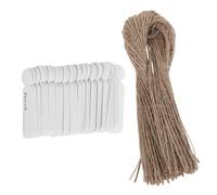 INOOMP Étiquettes de Prix Vierges Blanches 500 Pièces avec Ficelle de Jute, Petites Étiquettes à Suspendre pour Vêtements, Bijoux et Commerce de Détail, Lot DIY pour Étiquetage
