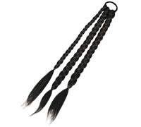 INOOMP Extension Queue de Cheval Synthétique Tressée 45 Cm, Postiche Tresse Boxeuse Mate Haute Température, Élastique Cheveux Extensible pour Coiffure Naturelle, Style Cosplay et Usage