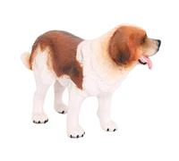 INOOMP Figurine Chien Réaliste Plastique Saint-Bernard Ornement de Bureau et Éducatif pour Garçon Fille Modèle de Chien Miniature Décoratif