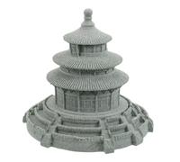 INOOMP Figurine Miniature en Grès du Temple du Ciel Chinois, Sculpture Architecturale Détaillée, Décoration Authentique pour Bureaux et Tables Basses, Valeur Éducative