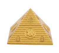 INOOMP Figurine Pyramide Égyptienne en Résine Dorée 9cm, Décoration de Table Authentique pour Bureau ou Projet Scolaire, Réplique Architecture Antique