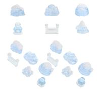 INOOMP Figurines Décoratives Arctiques 18 Pièces - Mini Iceberg, Igloo et Pingouin - Micro-Paysage Polaire pour Décoration Aquarium, Scène Miniature de Glacier et Noël