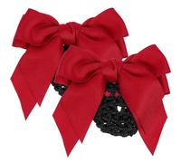 INOOMP Filets à Cheveux Nœud Rouge, Lot de 2, pour Chignon Femmes et Filles, Accessoire Coiffure Professionnel Adapté Service Hôtel, Infirmières et Restauration
